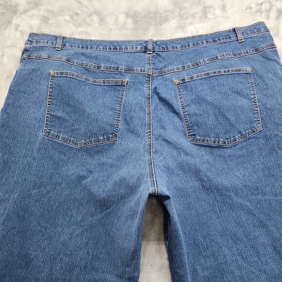 Woman Within Jeans Womans 30W Blue Perfect Relaxed Bootcut Stretch Cotton Denim - Picture 5 of 13